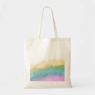 Bolsa Tote Aquarela arco-íris pincelada