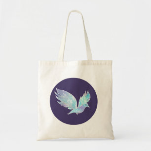 Bolsa Tote Aquarela azul e branca da doca de paz