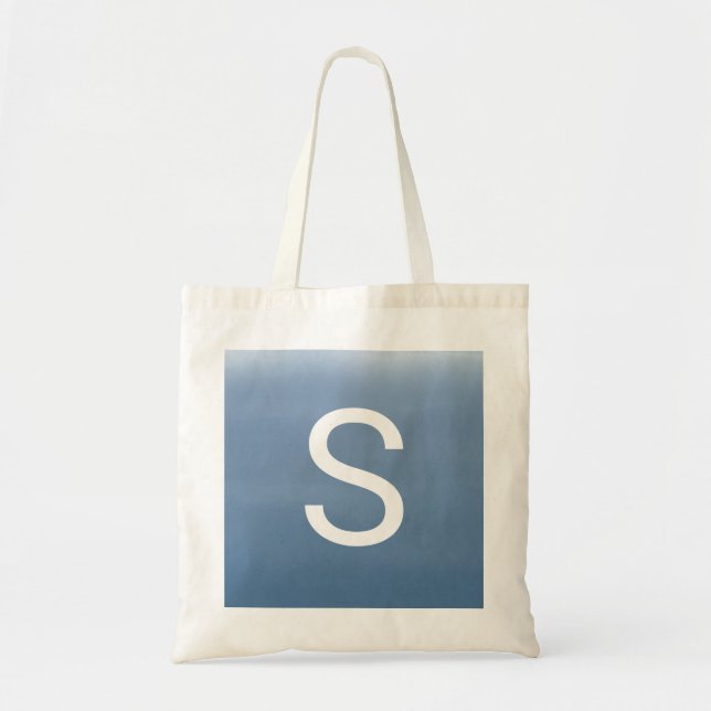 Bolsa Tote Aquarela Azul Empoeirada (Frente)