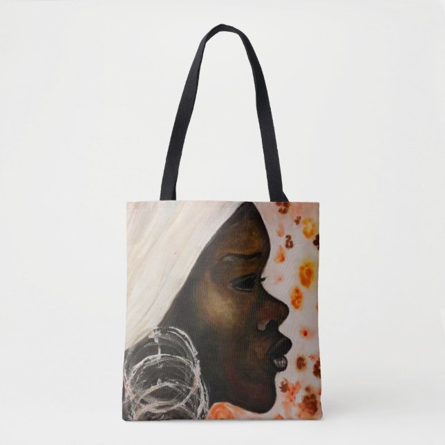 Bolsa Tote Aquarela - Beleza Africana - Pintura Moderna (Frente)