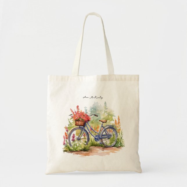 Bolsa Tote Aquarela Bicicleta (Frente)