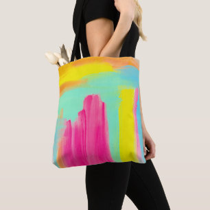 Bolsa Tote Aquarela brilhante por todo o impressão de verão b