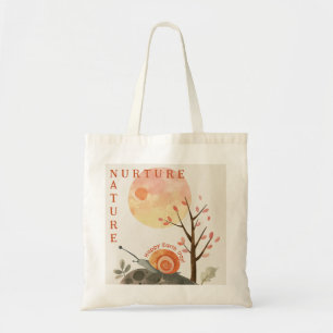 Bolsa Tote Aquarela Caracol Natureza Feliz Dia da Terra