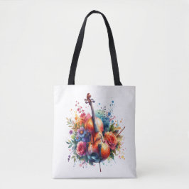 Bolsa Tote Aquarela Cello e Flores