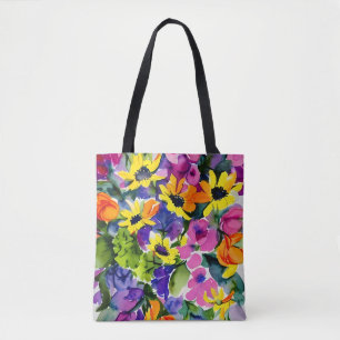 Bolsa Tote Aquarela Colorida Arte Floral