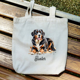Bolsa Tote Aquarela de Animal Bernês Montanhês Marrom Persona
