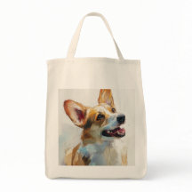 Aquarela de corgi galês de Pembroke