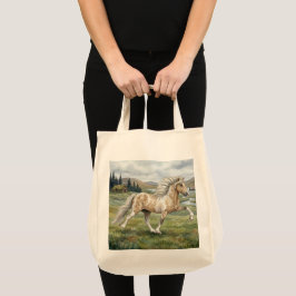 Bolsa Tote Aquarela de égua islandesa pinto carismática