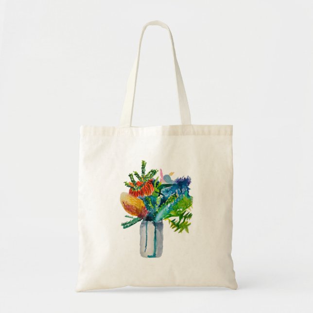Bolsa Tote Aquarela de flores australianas (Frente)
