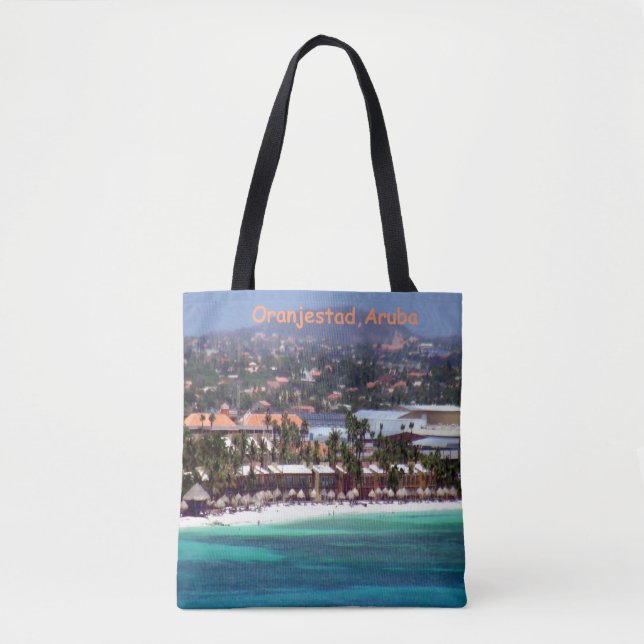 Bolsa Tote Aquarela de Oranjestad, Aruba (Frente)