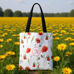 Bolsa Tote Aquarela Delicar Poppies Selvagens