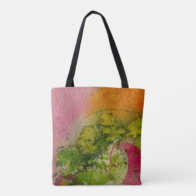 Bolsa Tote Aquarela E Abstrato Impressionística Arte (Verso)