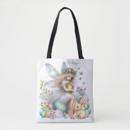 Bolsa Tote Aquarela Fada da Primavera de Páscoa