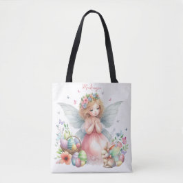 Bolsa Tote Aquarela Fada da Primavera de Páscoa