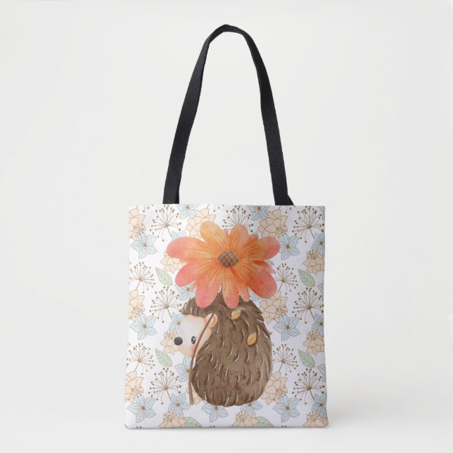 Bolsa Tote Aquarela Floral Cura (Frente)