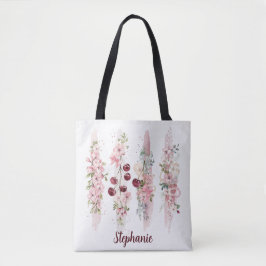 Bolsa Tote Aquarela Floral de Cerejeira, Adicionar Nome