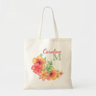 Bolsa Tote Aquarela Floral Havaiana Personalizada