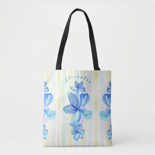 Bolsa Tote Aquarela Floral Personalizada (Frente)