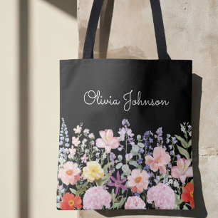 Bolsa Tote Aquarela Flores Coloridas Floral Personalizado