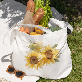 Bolsa Tote Aquarela Girassóis
