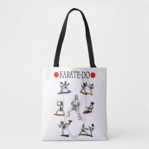 Bolsa Tote aquarela ilustra a diversidade de karatê do