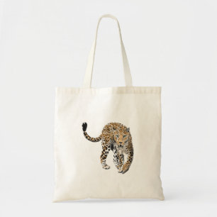 Bolsa Tote aquarela leopardo gato da selva animal pintado ver