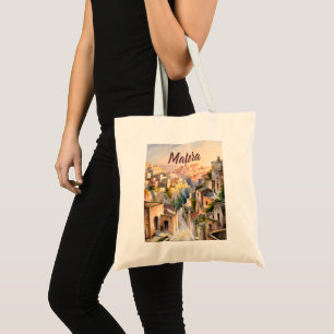Bolsa Tote Aquarela Matera Itália Sassi di Matera Vintage