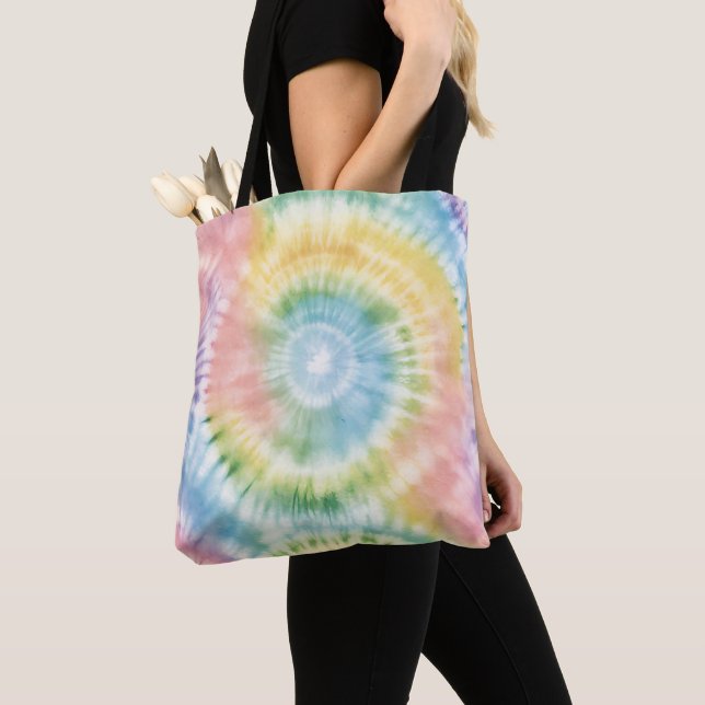 Bolsa Tote Aquarela Pastel Rainbow Tie Dye (Close Up)