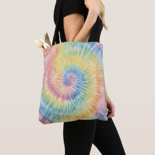 Bolsa Tote Aquarela Pastel Rainbow Tie Dye