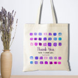 Bolsa Tote Aquarela Personalizada Obrigado Professor<br><div class="desc">Diga Obrigado ao seu professor com esta bolsa de tote que é decorada com um padrão de aquarela em tons de roxo. Facilmente personalizável. Para editar ainda mais, use a Ferramenta Design para alterar a fonte, o tamanho da fonte ou a cor. Porque nós criamos a nossa trabalho de arte,...</div>