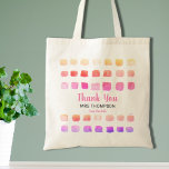 Bolsa Tote Aquarela Personalizada Obrigado Professor Rosa<br><div class="desc">Diga Obrigado ao seu professor com esta bolsa de tote que é decorada com um padrão de aquarela em tons de rosa. Facilmente personalizável. Para editar ainda mais, use a Ferramenta Design para alterar a fonte, o tamanho da fonte ou a cor. Porque nós criamos a nossa trabalho de arte,...</div>