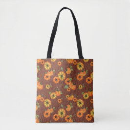 Bolsa Tote Aquarela Pintada Abóboras de Outono Laranja/Ferro