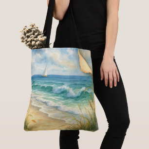 Bolsa Tote Aquarela Praia e Velho de Vela
