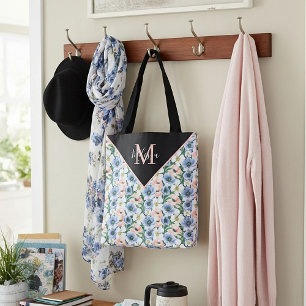 Bolsa Tote Aquarela suave pastel floral personalizada