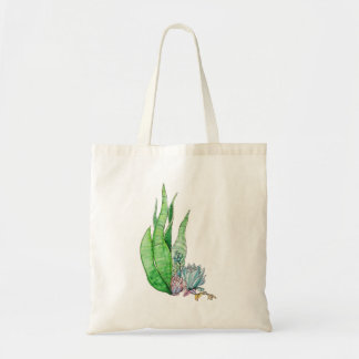 Bolsa Tote Aquarela Suculentas Botânica Verdura