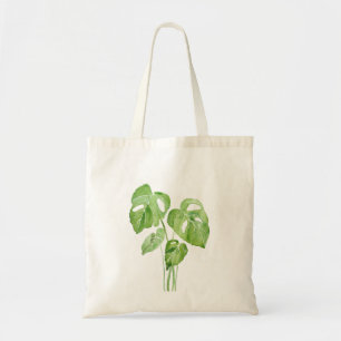 Bolsa Tote aquarela verde monstera