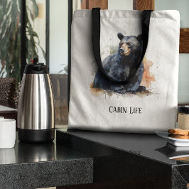 Bolsa Tote Aquarelas - Arte em Pavial Negro, personalizada