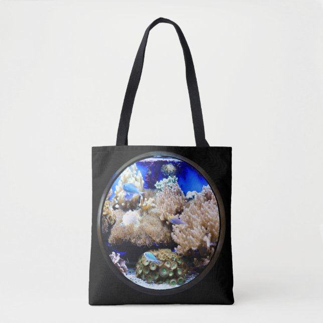 Bolsa Tote Aquário Peixe tropical e coral (Frente)