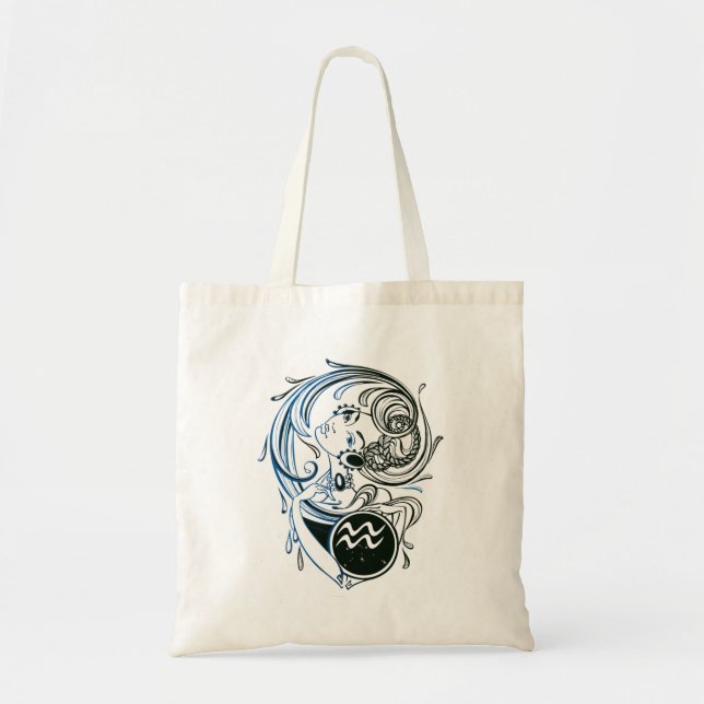 Bolsa Tote Aquarius Art Deco Lady (Frente)