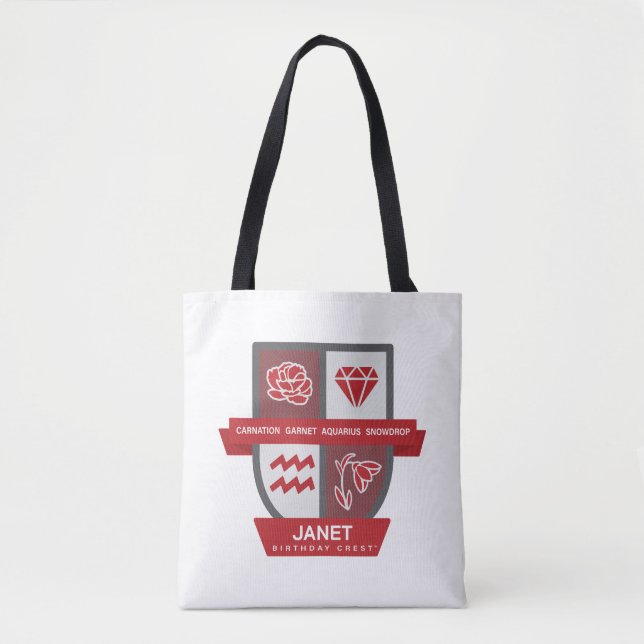 Bolsa Tote Aquarius Birthday Crest™ for January 20-31 (Frente)