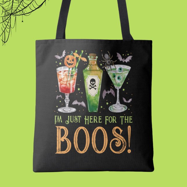 Bolsa Tote Aqui para os coquetéis do Boos Halloween (Here for the Boos Halloween Cocktails Tote Bag)