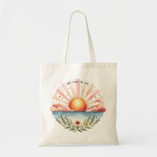Bolsa Tote "Aqui Vem O Sol" Ascensão Sol Sobre A Água