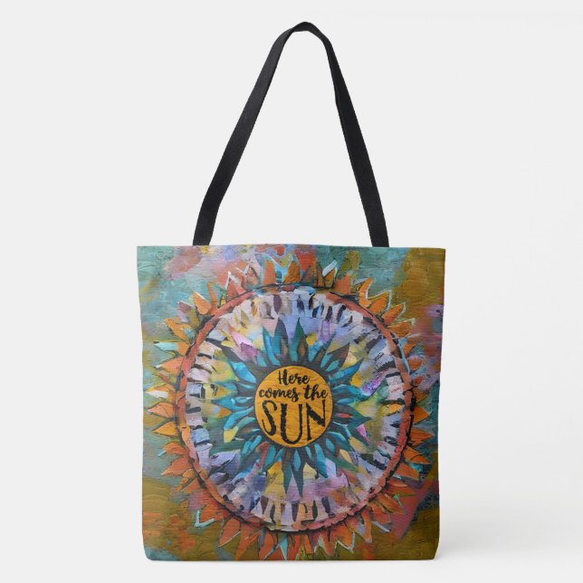 Bolsa Tote Aqui vem o Sol Sunshine Boho (Frente)