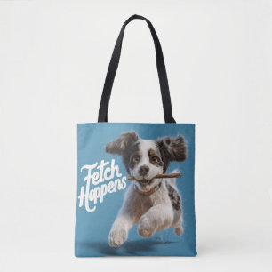 Bolsa Tote Ar de Médio de puppy adorável em funcionamento com