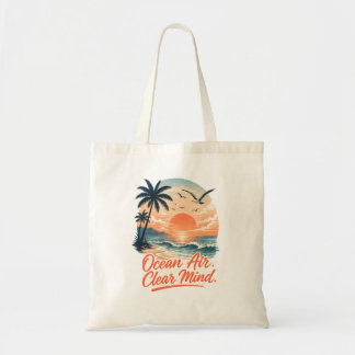 Bolsa Tote Ar do Oceano. Mente Clara. | Sol Poente Costeiro V