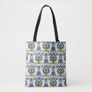 Bolsa Tote Árabe Tradicional: Iznik Azulejo Invisível.