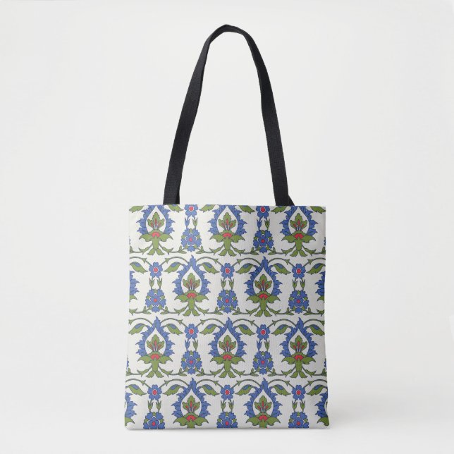 Bolsa Tote Árabe Tradicional: Iznik Azulejo Invisível. (Frente)