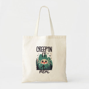 Bolsa Tote Aranha de Halloween Kawaii Trocadilho