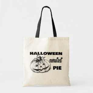 Bolsa Tote Aranha-Do-Halloween Pensando Na Pizza De Abóbora