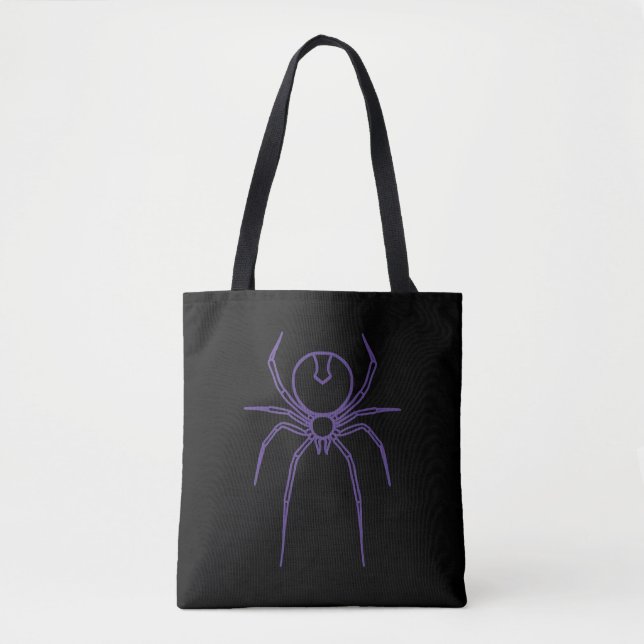 Bolsa Tote Aranha em Roxo e Preto (Frente)